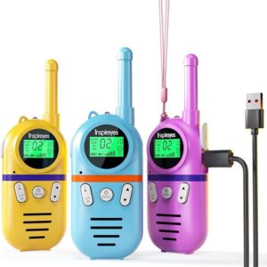 Inspireyes Walkie Talkies for Kids Rechargeable, 48 Hours Working Time 2 Way Radio Long Range, Outdoor Camping Games Toy Birthday Xmas Gift for Boys Age 8-12 3-5 Girls