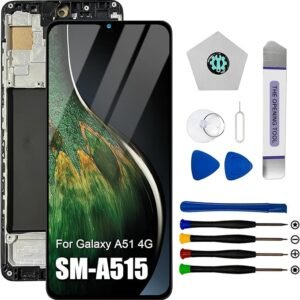 Dinow Screen with Frame for Samsung Galaxy A51 SM-A515F SM-A515F/DS SM-A515F/DSN SM-A515F/DST Full LCD Touch Screen for Samsung Galaxy A23 Display (with Repair Tool)